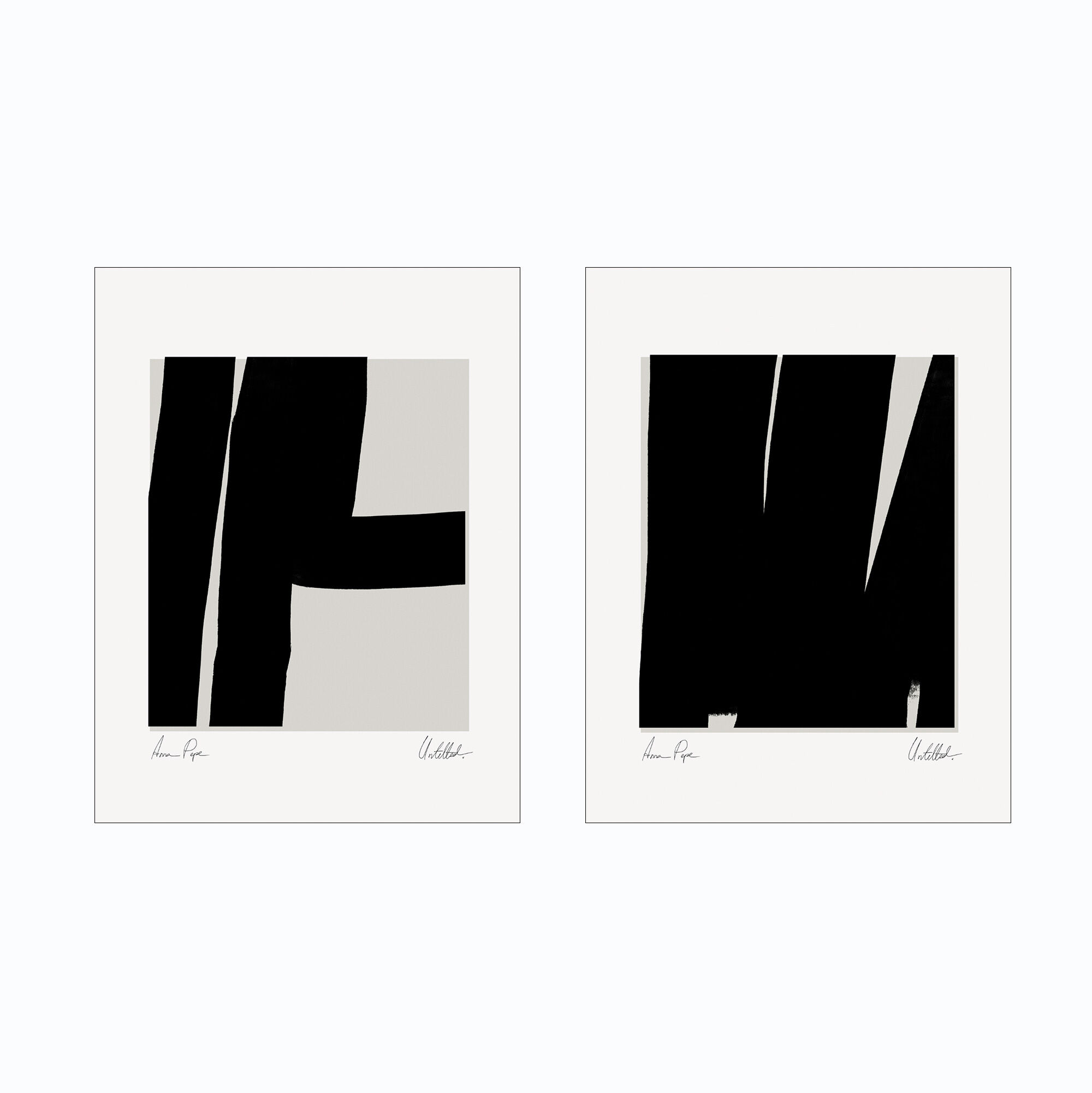 Pair of giclee prints, abstract wall art set of two, 50x70cm