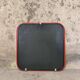 Vintage post-modern lacquered red metal mirror