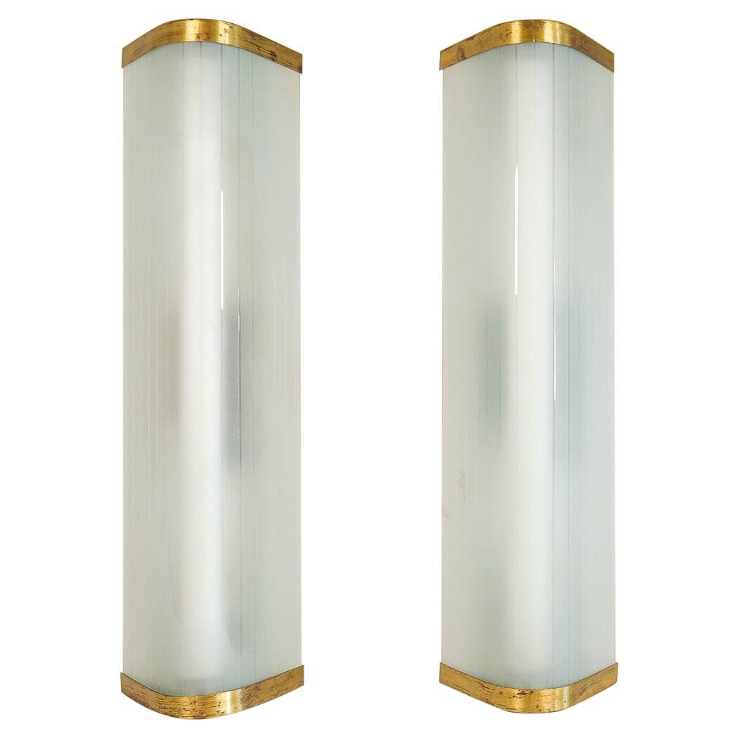 Extra-large modern mid-century wall lamp pair attributed to Asea.
