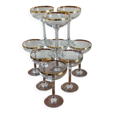 9 coupes à champagne cristal