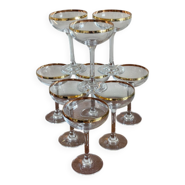 9 coupes à champagne cristal