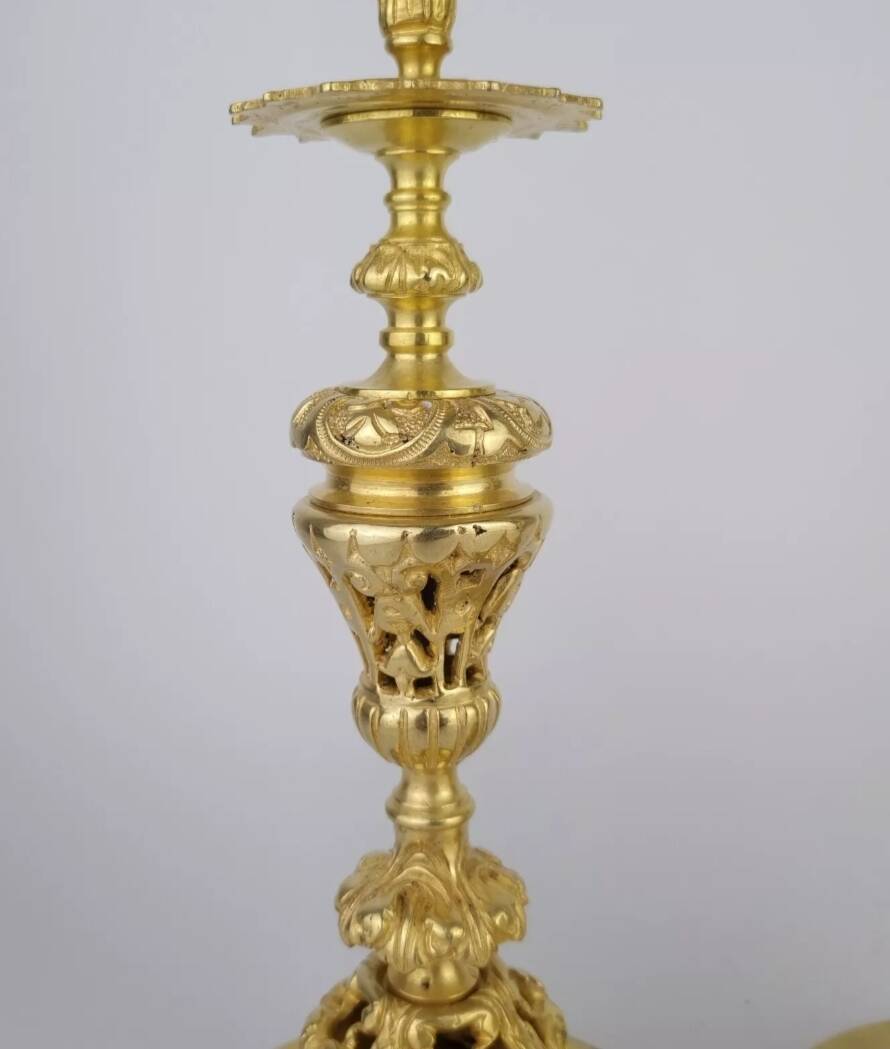 Pair of 19th century bronze candlesticks
