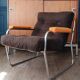 Fauteuil lounge style G.Lundgren pour Ikea, velours & tubes chromés 1970