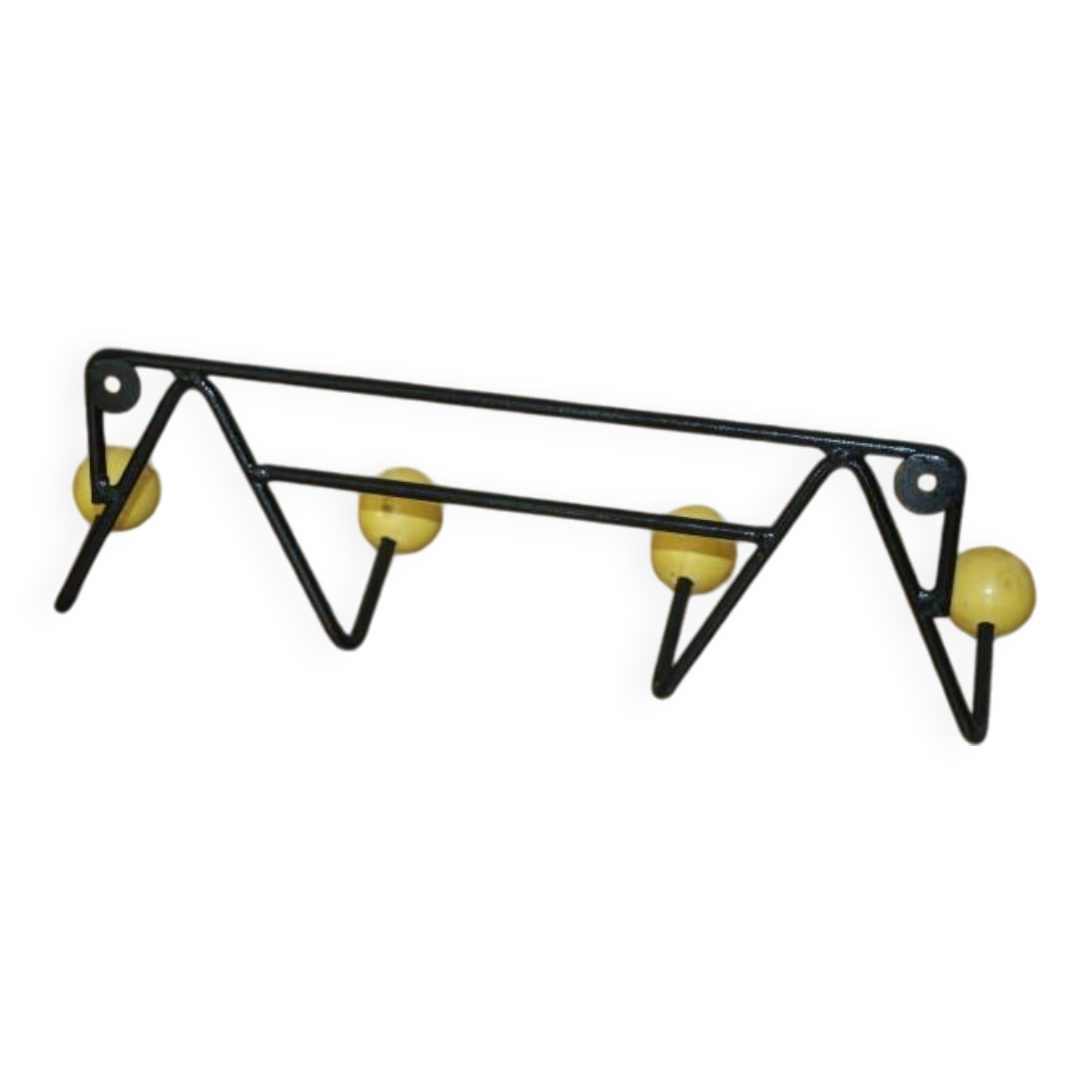 Yellow 4-ball coat rack