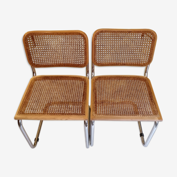 Paire des chaises Cesca B32 de Marcel Breuer