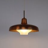 Vintage copper and glass pendant lamp by Jørn Utzon, 1940s