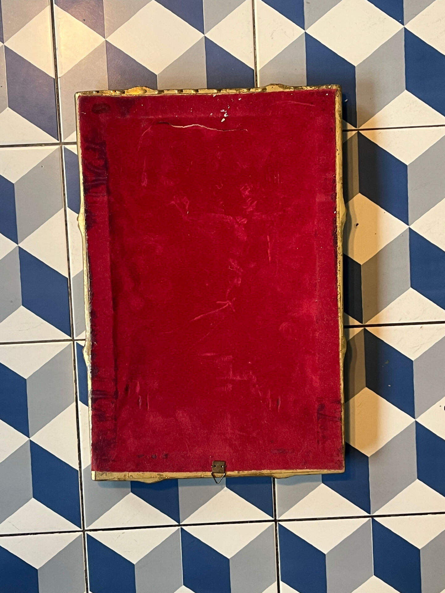 Miroir aspect bambou doré Italie 1970