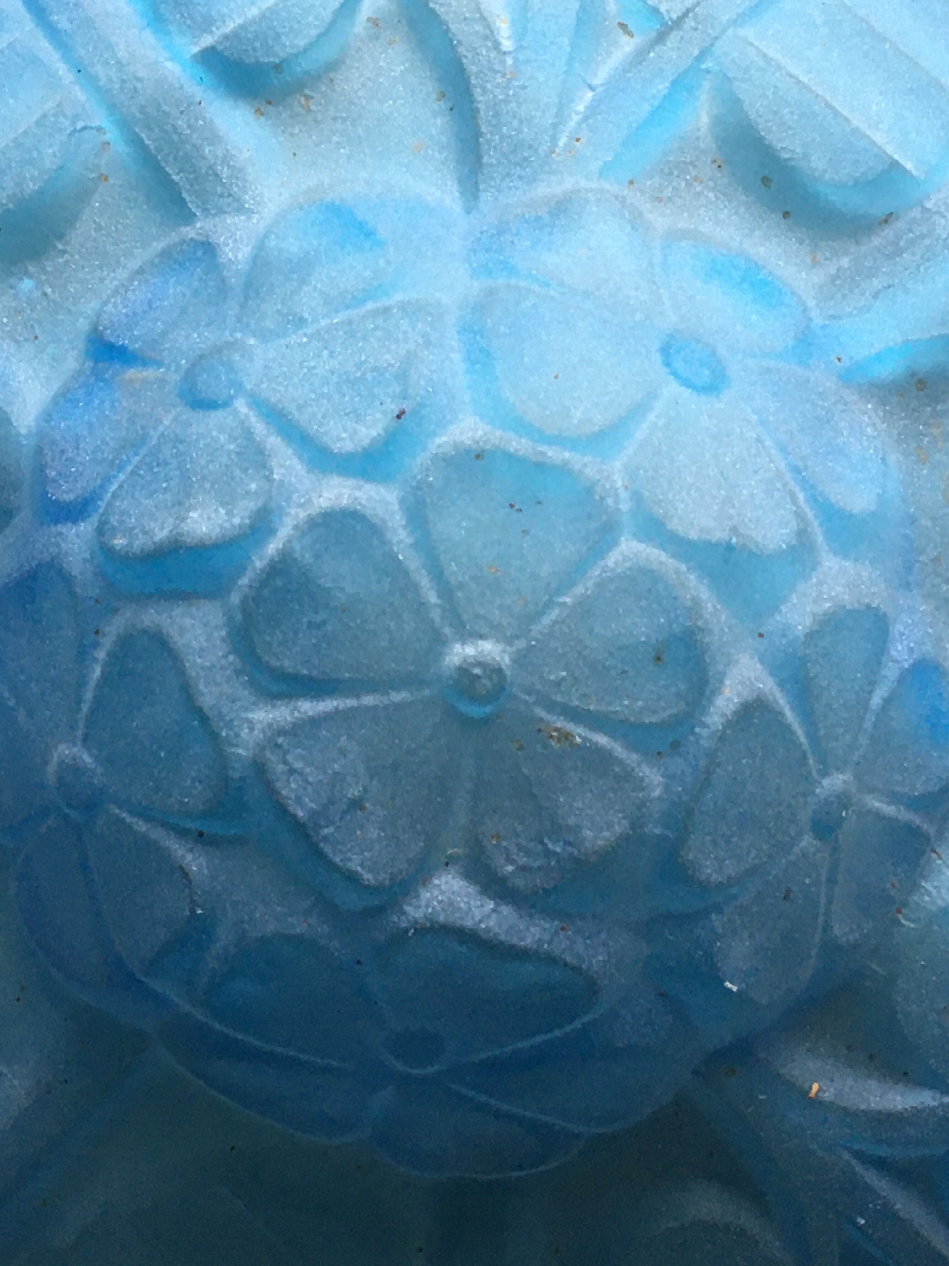 Chandelier, blue glass paste art deco Degué