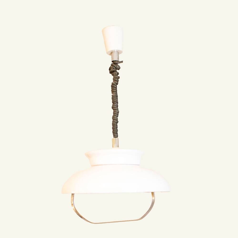 White Space Age Italian Pendant Lamp, 1970s