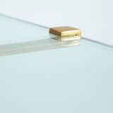 Peter Ghyczy t18 bronze cut glass sidetable, brutalist classic