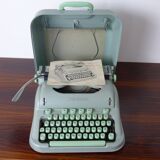 Hermes 3000 green mint metal typewriter