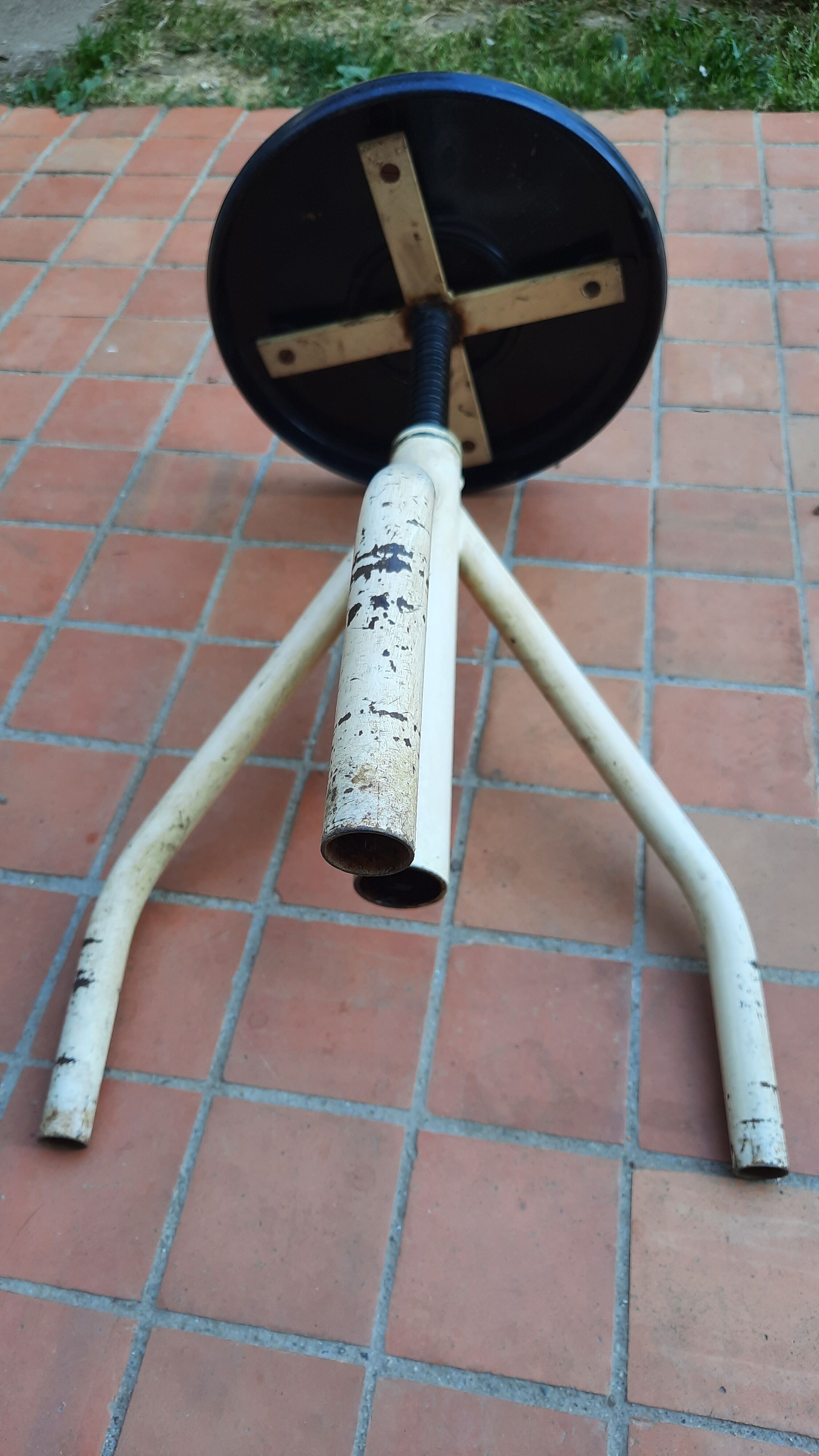 Metal and Bakelite screw stool