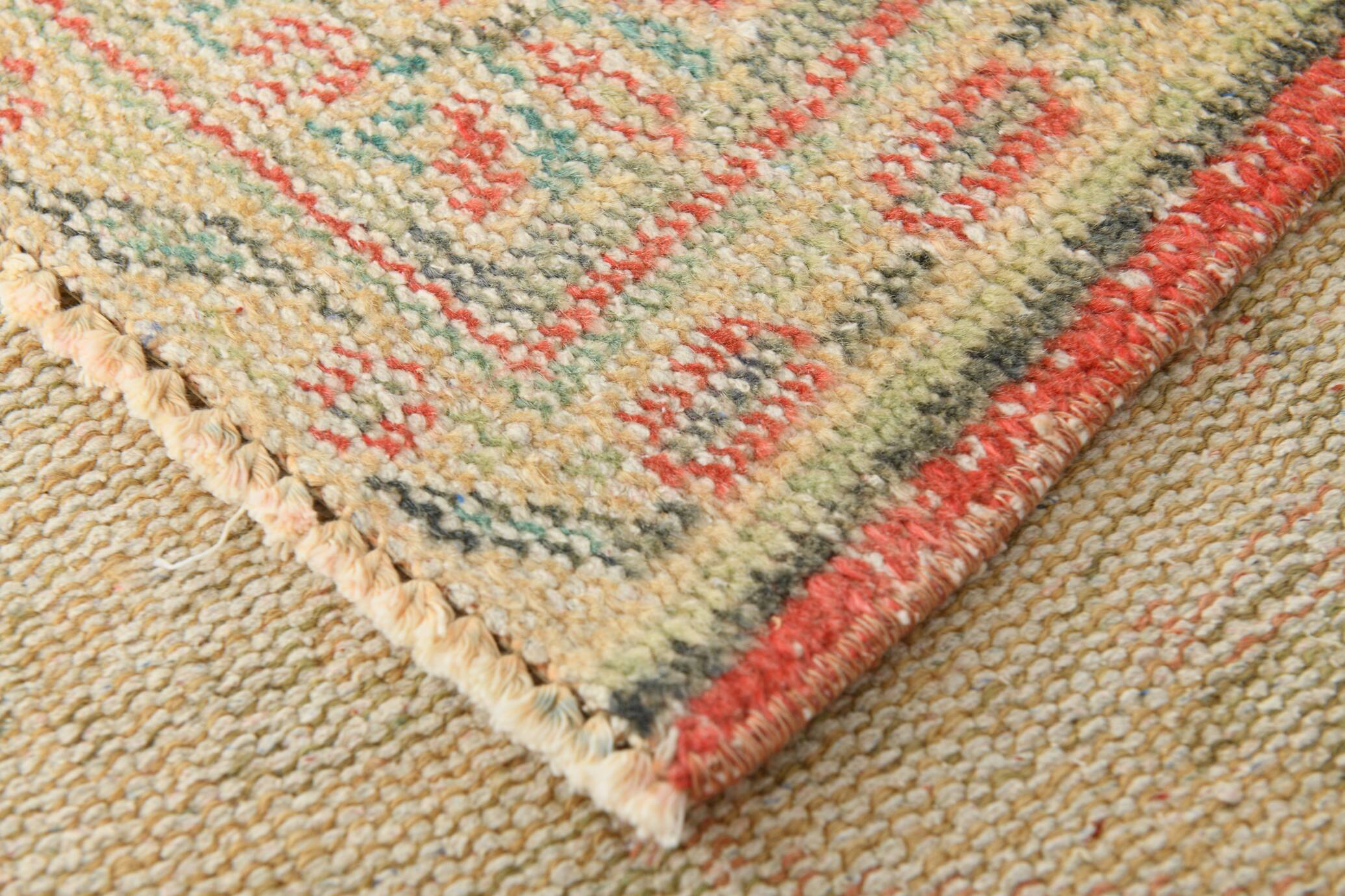 6x8 Peach Red & Yellow Vintage Rug,  181x260Cm
