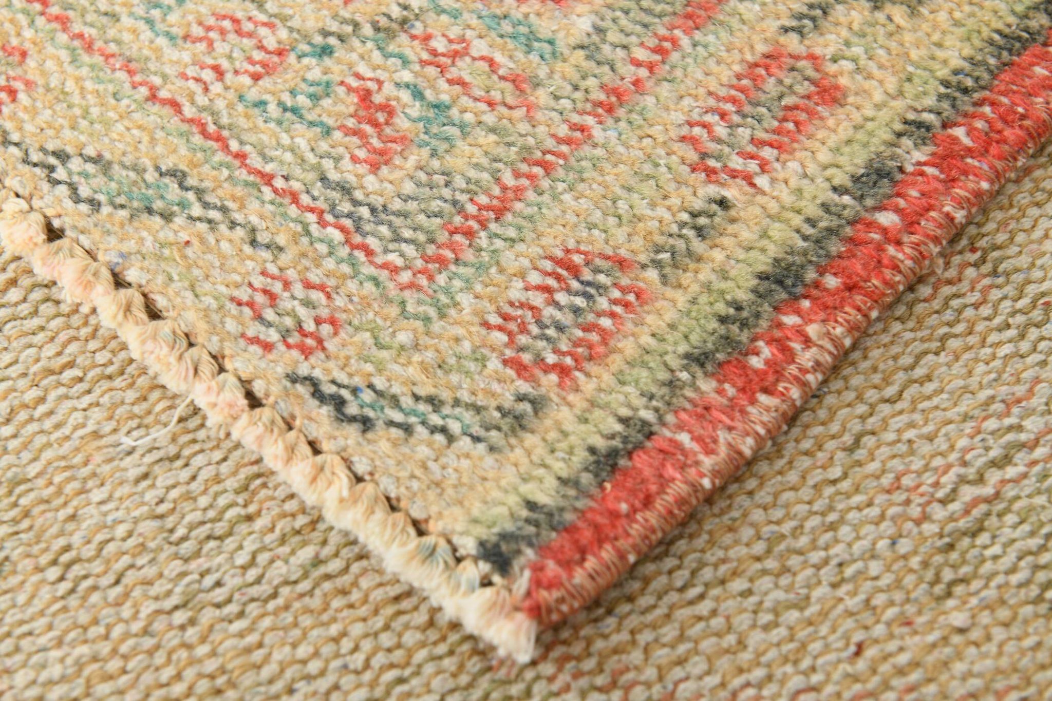 6x8 Peach Red & Yellow Vintage Rug,  181x260Cm