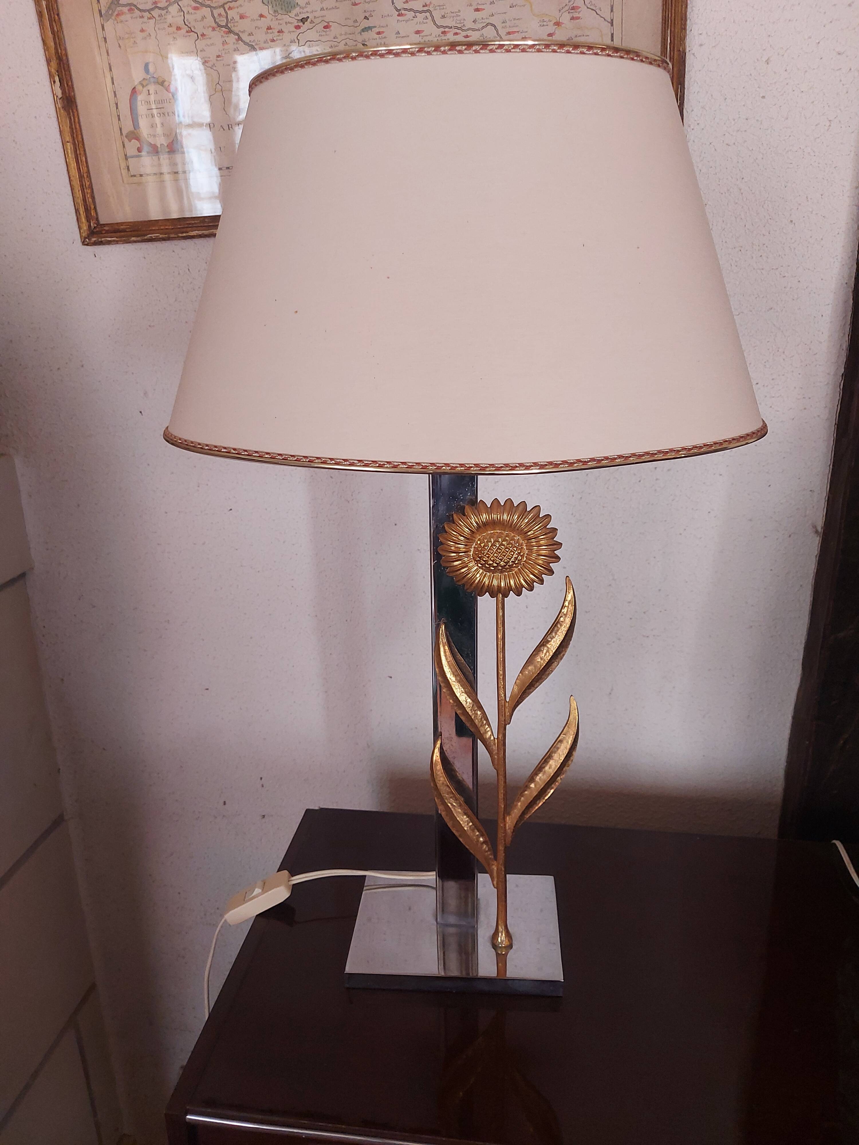Lampe fleurs de tournesol design années 80's