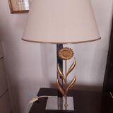 Lampe fleurs de tournesol design années 80's