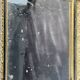 Napoleon III mirror in blackened wood and gilded decoration, second half of the 19th century.
