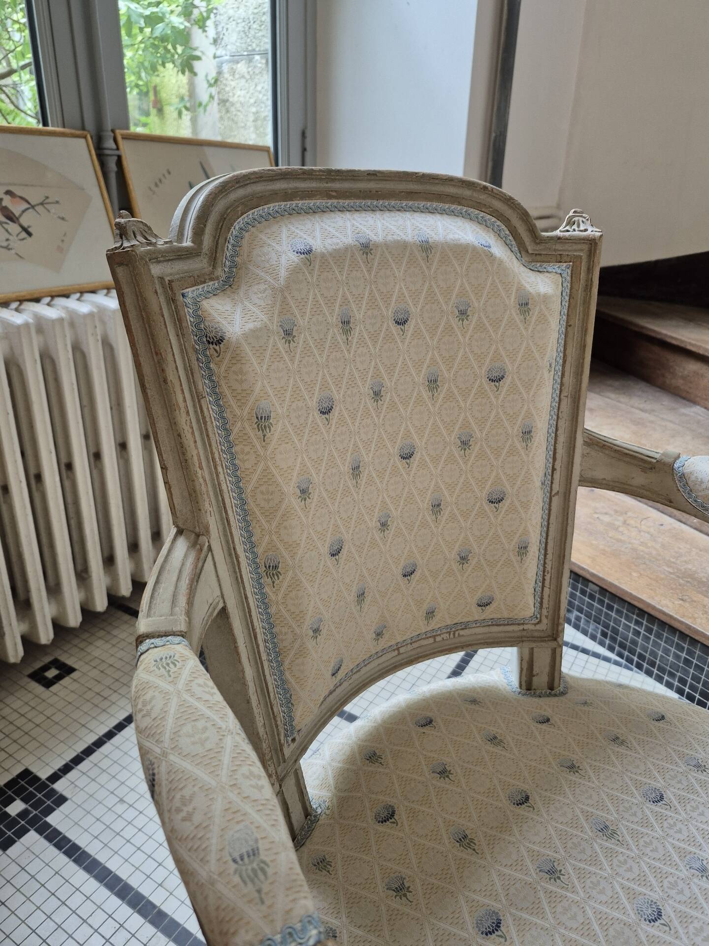 Pair of Louis XVI style armchairs