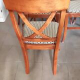 set of 6 recent Restoration style chairs in solid stained beech in excellent condition