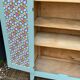 Vintage Parisian wardrobe in grey-blue green.