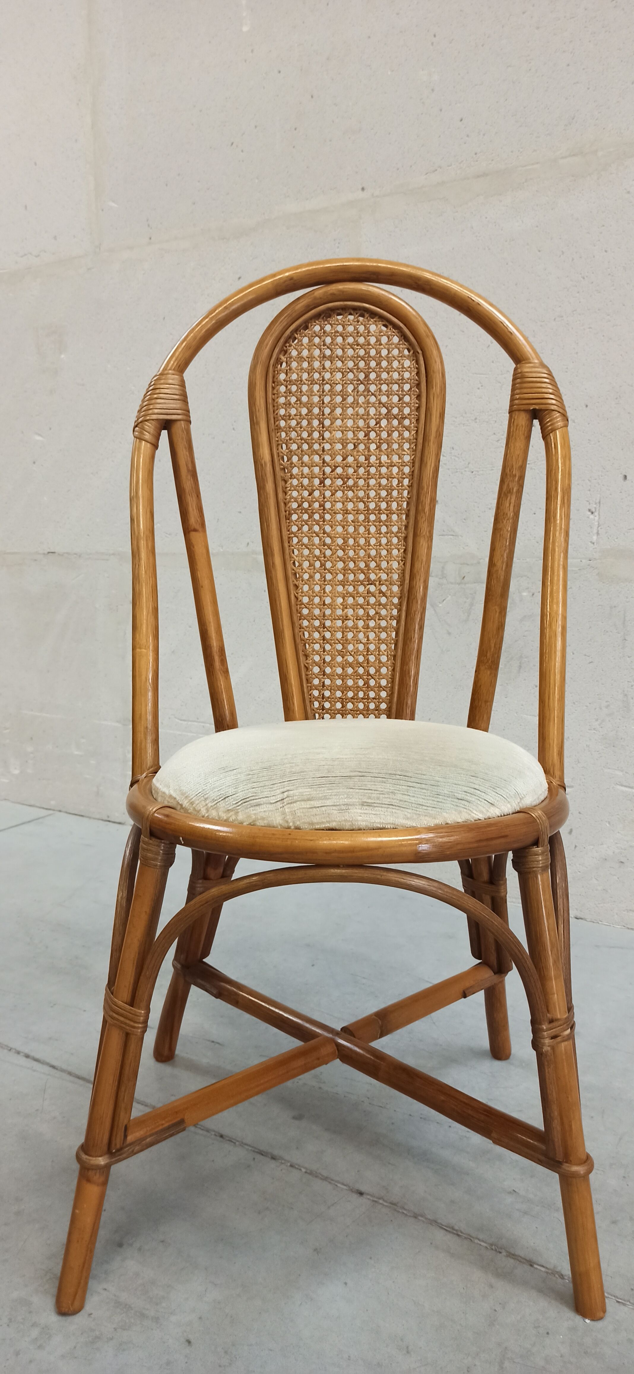 Bureau et chaise en bambou et rotin