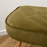 Vintage Velvet Footstool in Green