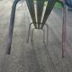 Large vintage school bench from the 1950s, made of wood and metal