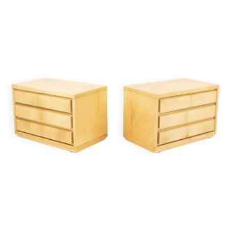 Pair of Vintage Parchment Nightstands by Aldo Tura, 1960s
