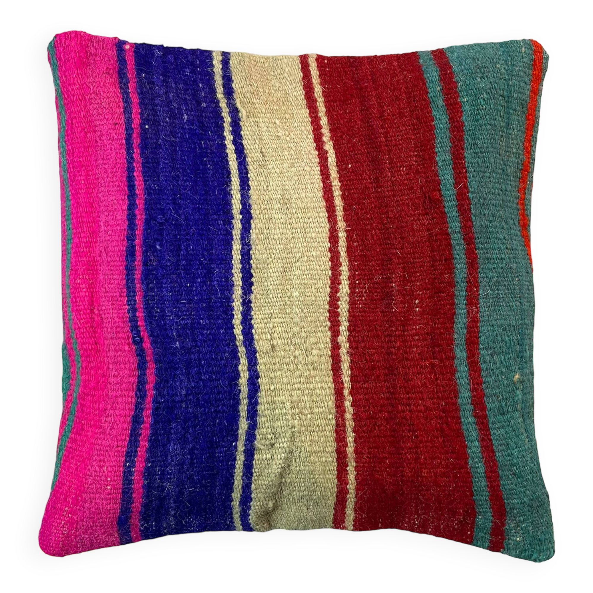 Vintage turkish kilim cushion cover , 40 x 40 cm