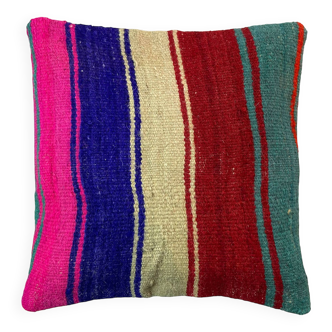 Housse de coussin kilim turc vintage, 40 x 40 cm