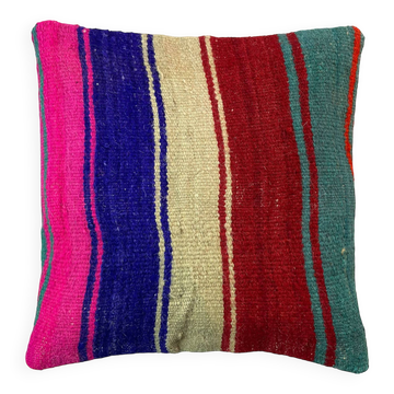 Housse de coussin kilim turc vintage, 40 x 40 cm