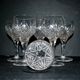 Set of 6 white wine glasses 1900 in cut crystal BACCARAT model 9157 catalog 1907 H13.5