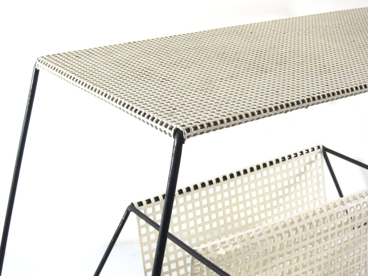 Large Mathieu Mategot style white and black vintage 60s table