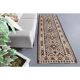 1970s Vintage Turkish Hand-Knotted Wool Cotton White Runner Rug 98x284