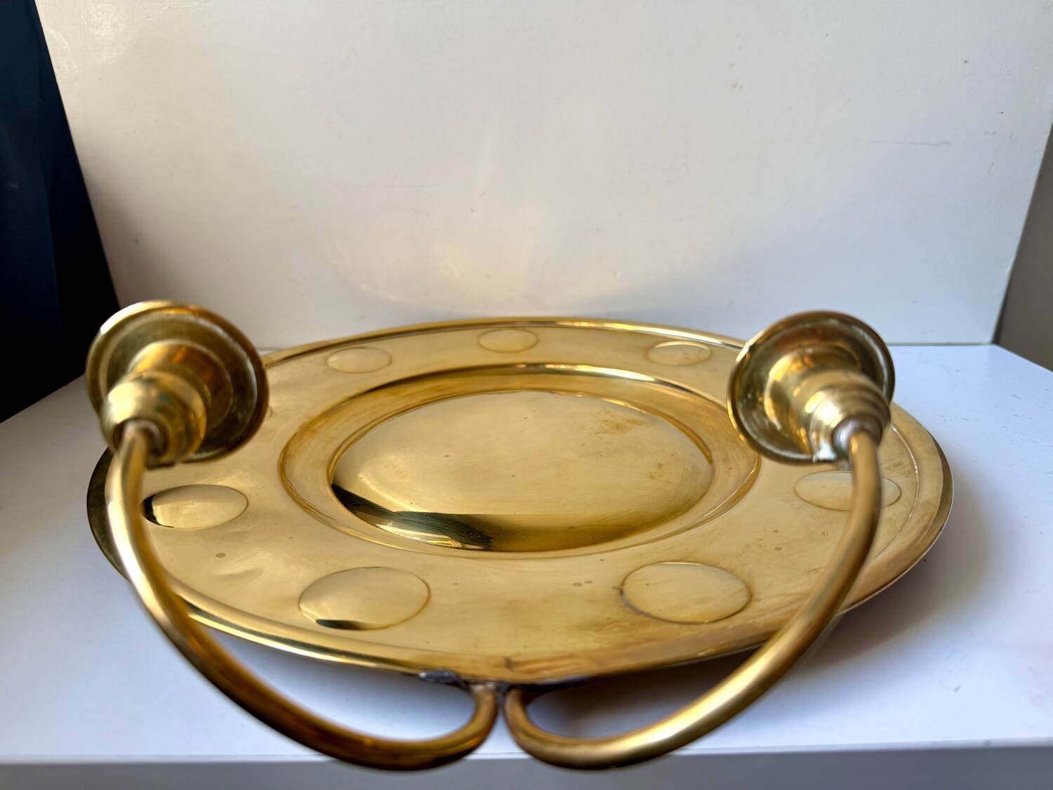 Vintage Wall Double Candle Holder Sconce in Brass