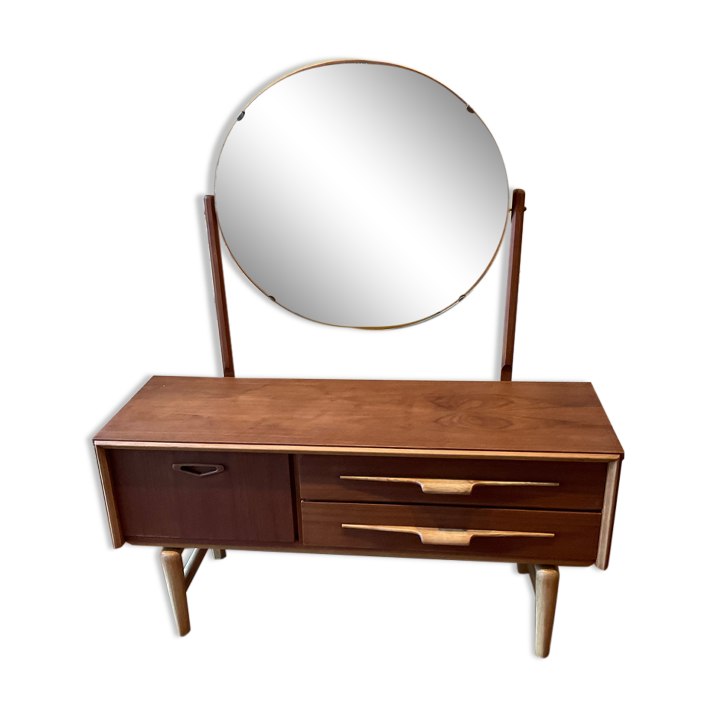 Vintage 1960s Danish Scandinavian dressing table chest of drawers with 2 drawers