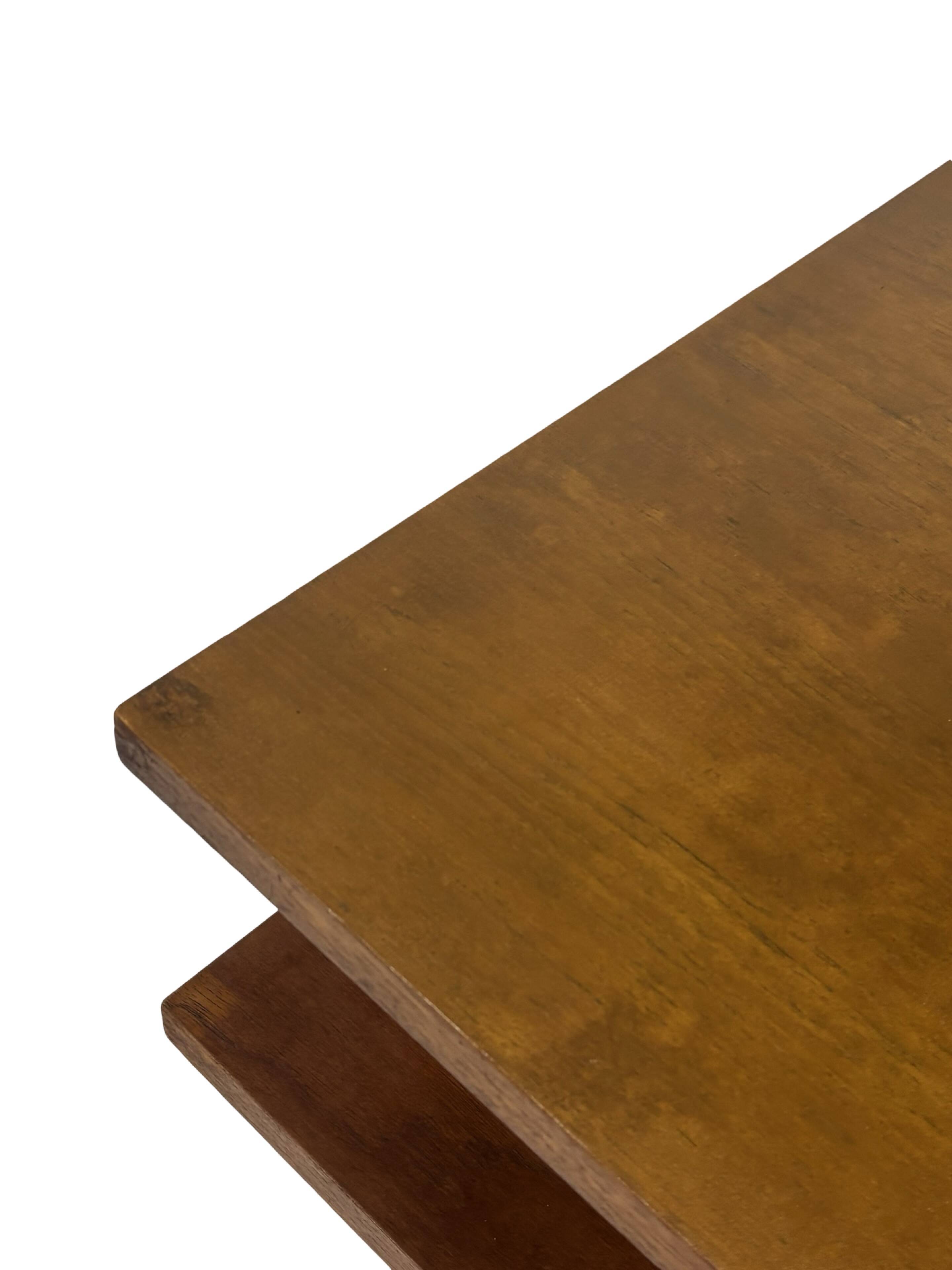 Vintage square coffee table in teak veneer, 1960s design