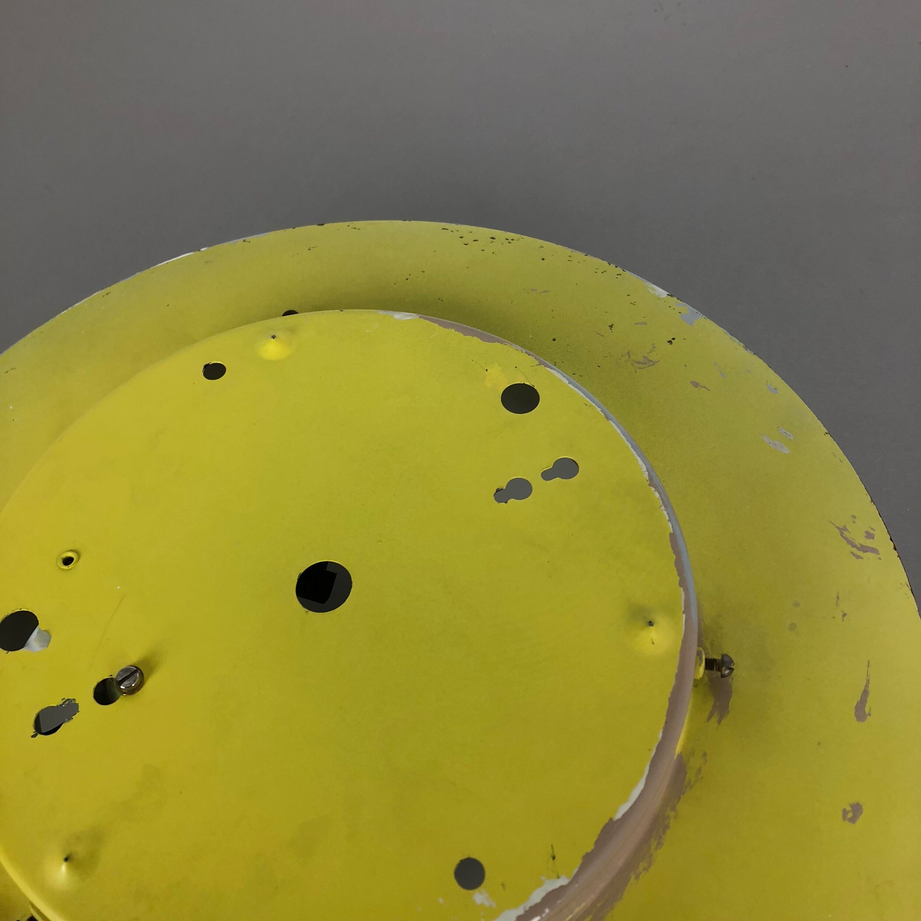 Metal opaline glass wall light, yellow, Italy, 1960s