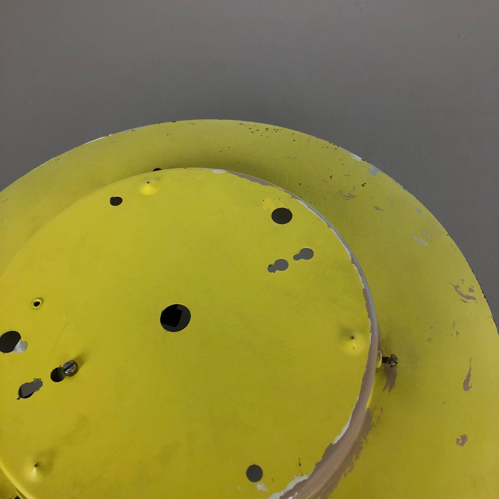 Metal opaline glass wall light, yellow, Italy, 1960s