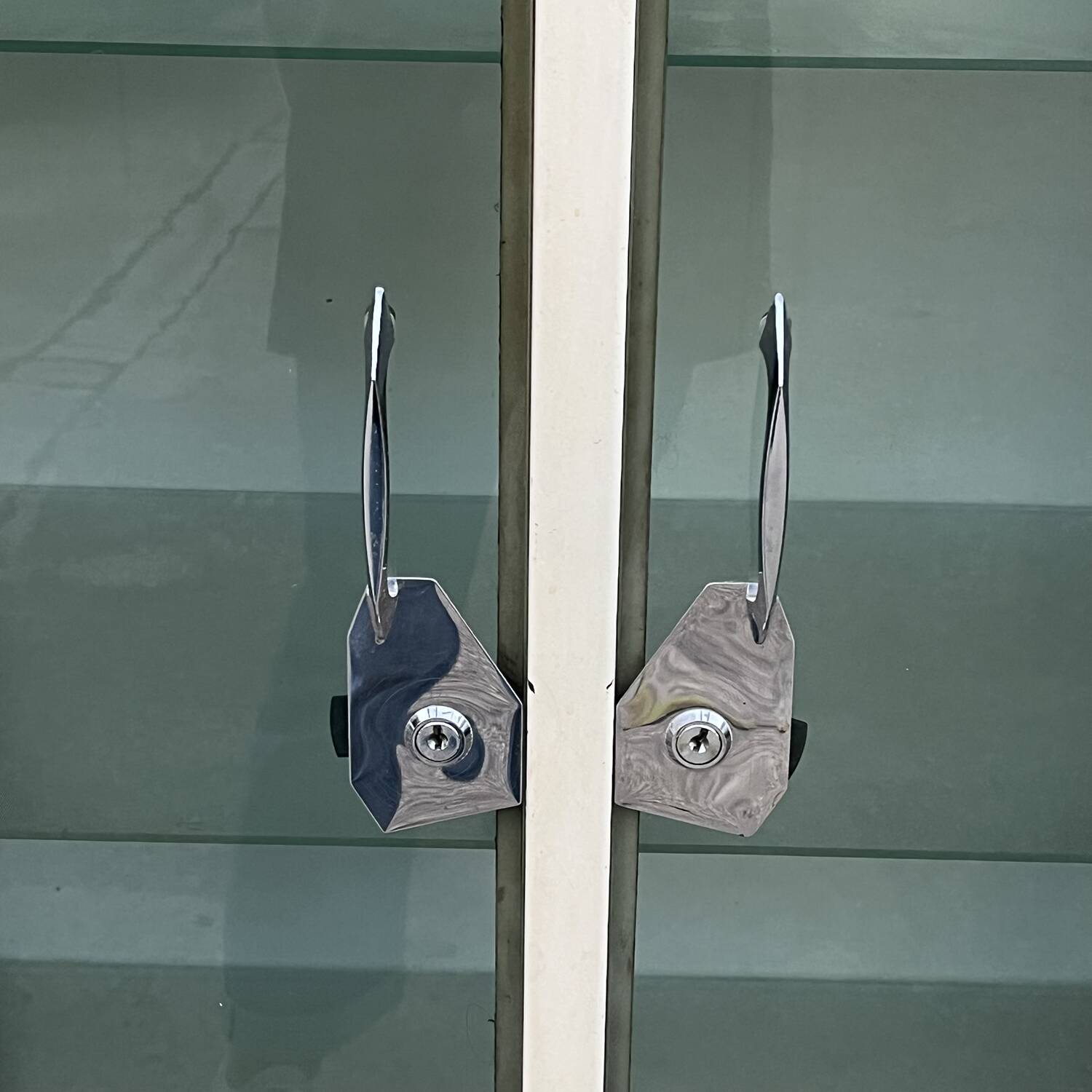 Old glass medical cabinet