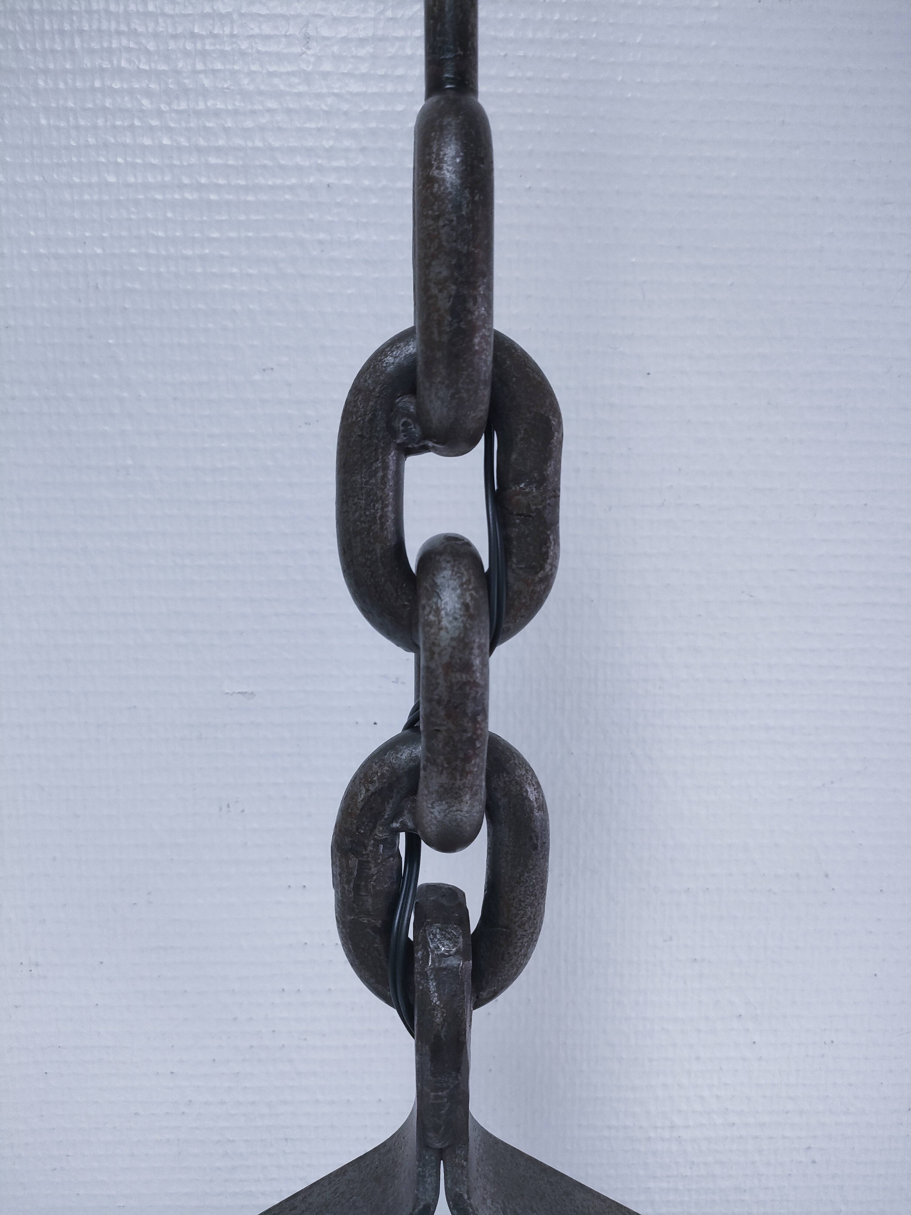 60s steel link floor lamp base