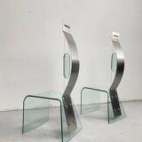 Chaise sculpturale Zero de Marco Baldanello, verre et acier, Italie, années 1990