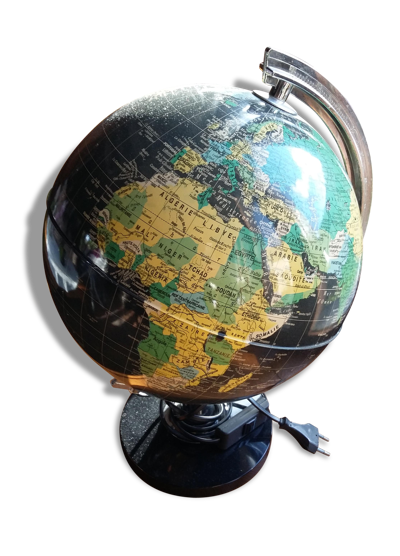 Globe terrestre lumineux année 1970