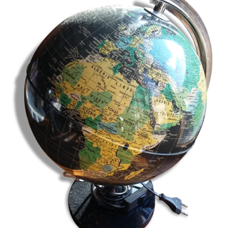 Globe terrestre lumineux année 1970