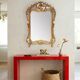 Ancien miroir français en bois doré style Louis XV baroque (100*66 cm)