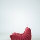 Togo set of chair and pouf in raspberry velvet