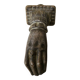 19th century cast iron door knocker, hand shape