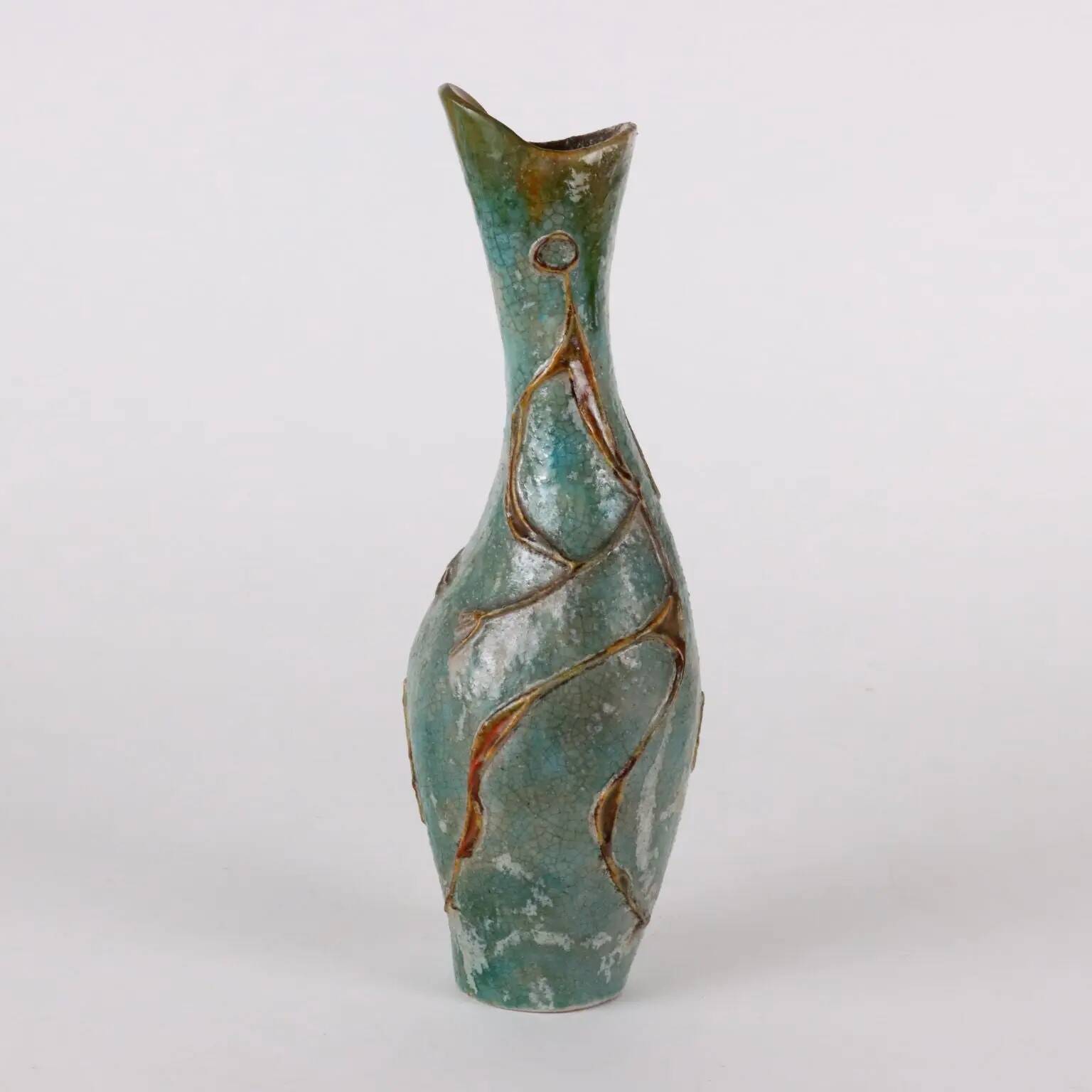 Terracotta vase C. Zauli, Italy, 1950s
