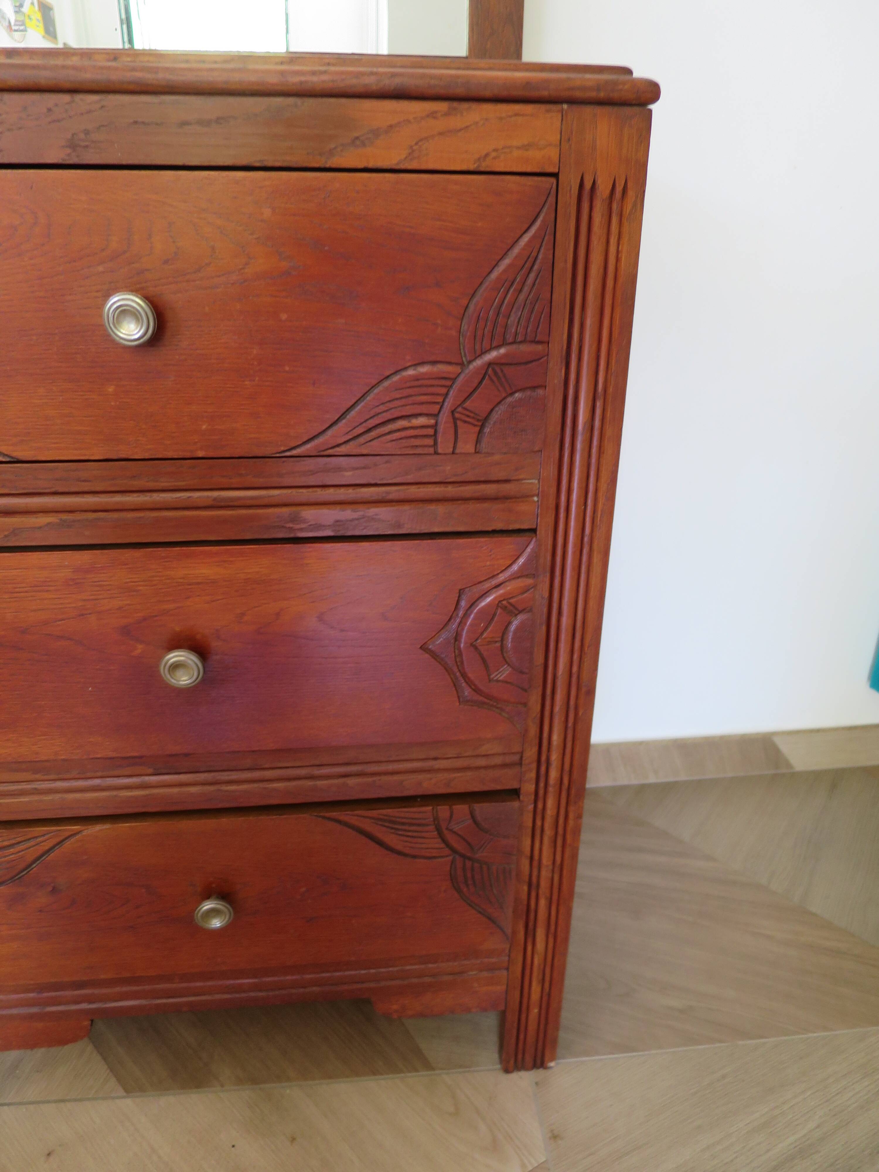 Vintage - Belle commode Art déco -3 tiroirs - Années 40