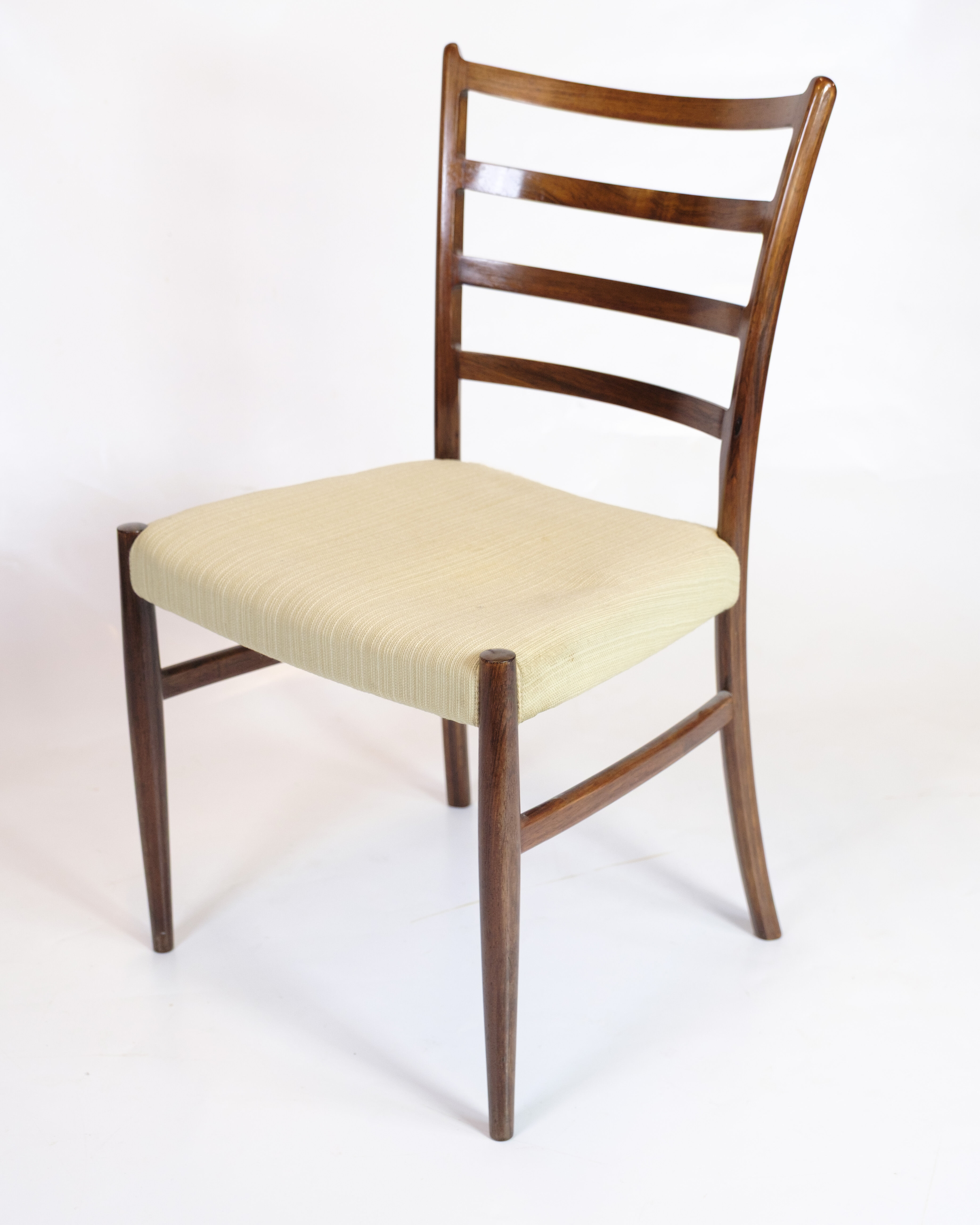 Dining chair - Rosewood - Light wool fabric - N.O. Møller - 1960s